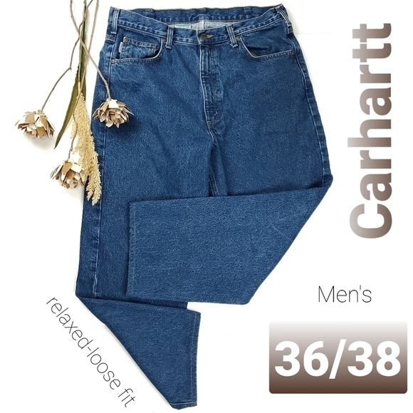 New Carhartt Relaxed Fit Blue Jean Denim 36 / 38 - Picture 1 of 11